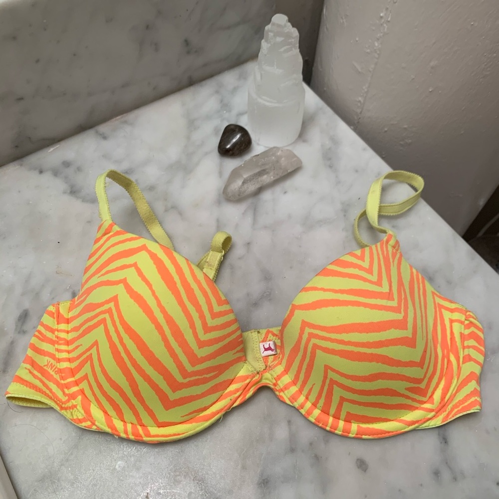 Neon zebra Victoria’s Secret PINK Everywear bra